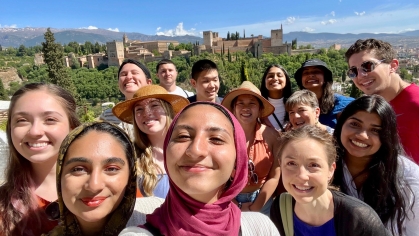 Group photo of Rutgers students studying abroad