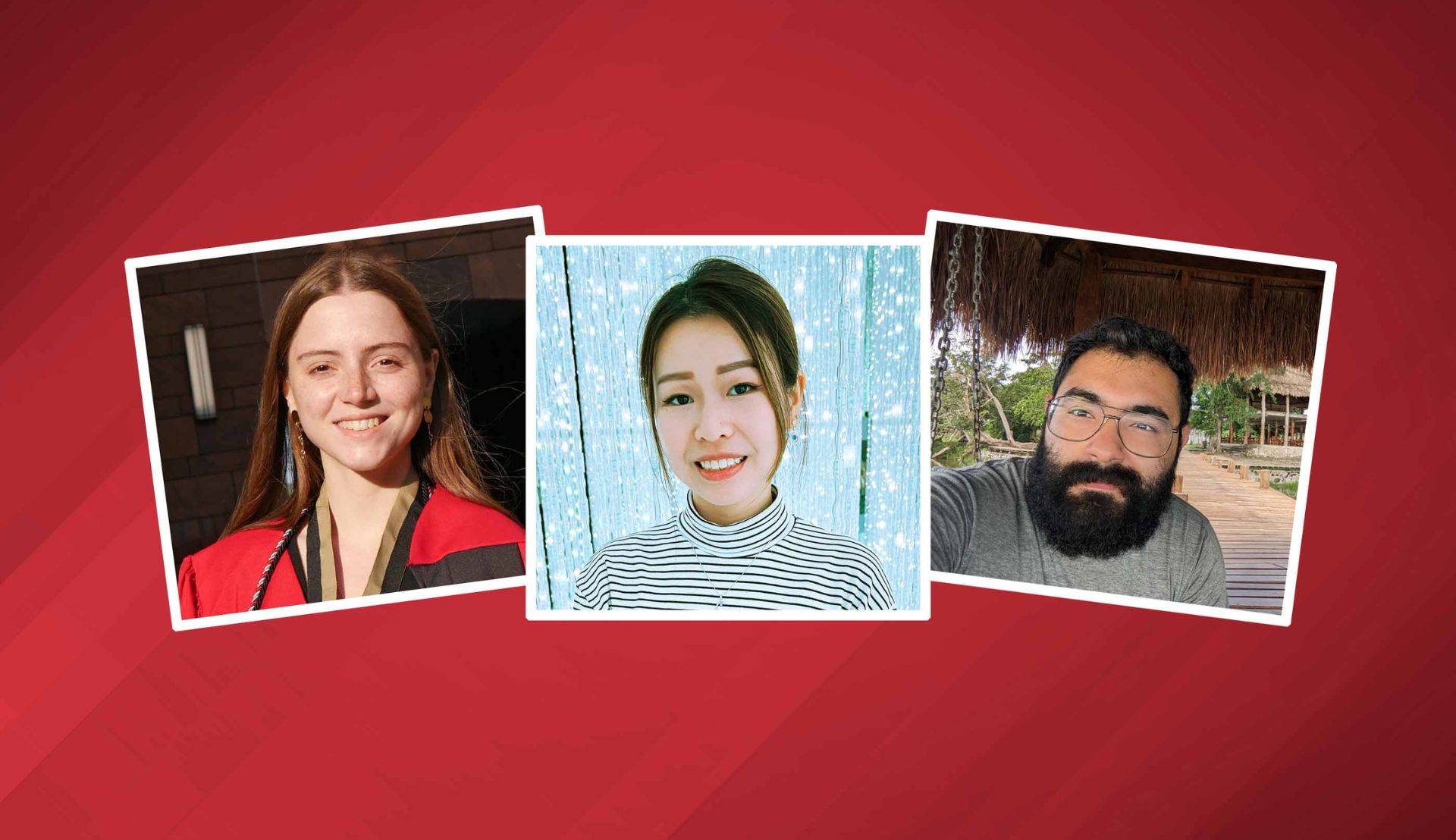 Alice Militaru (left), Julianna Johnson and Leonardo Calzada are among Rutgers–New Brunswick's latest Fulbright recipients