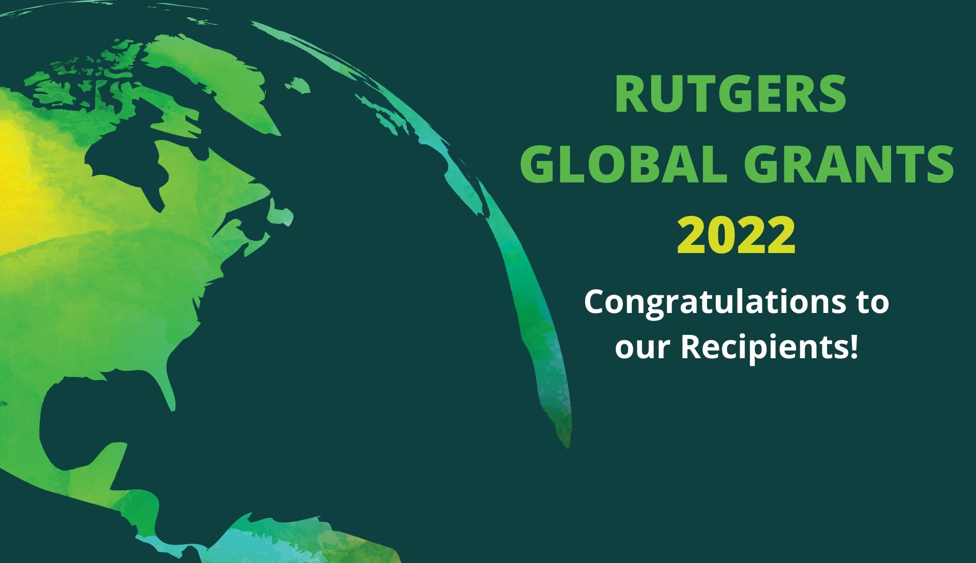 Rutgers Global Grants Recipients 2022 Typographical Banner