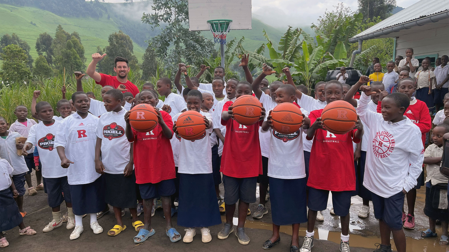 Dan Torsiello with students in the DRC
