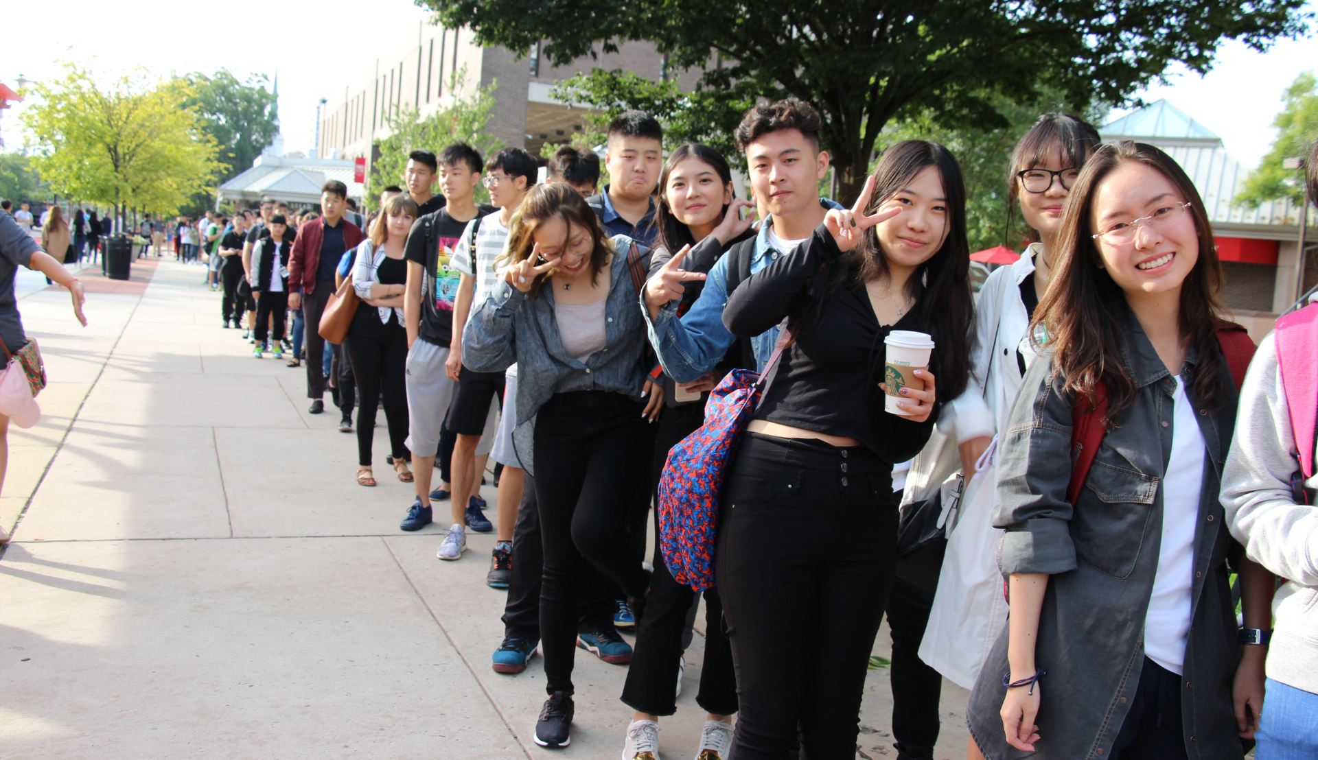 Rutgers Global - International Student Orientation 2018, Students waiting in line