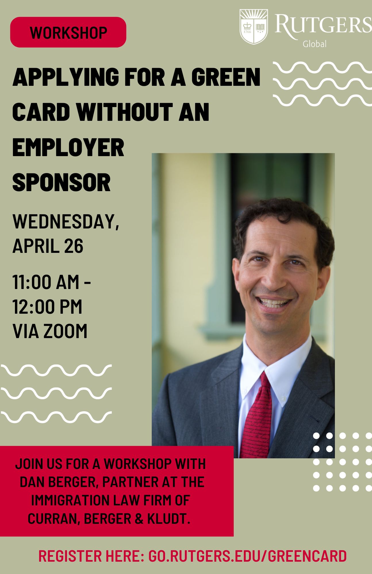 Dan Berger Green Card Event flyer