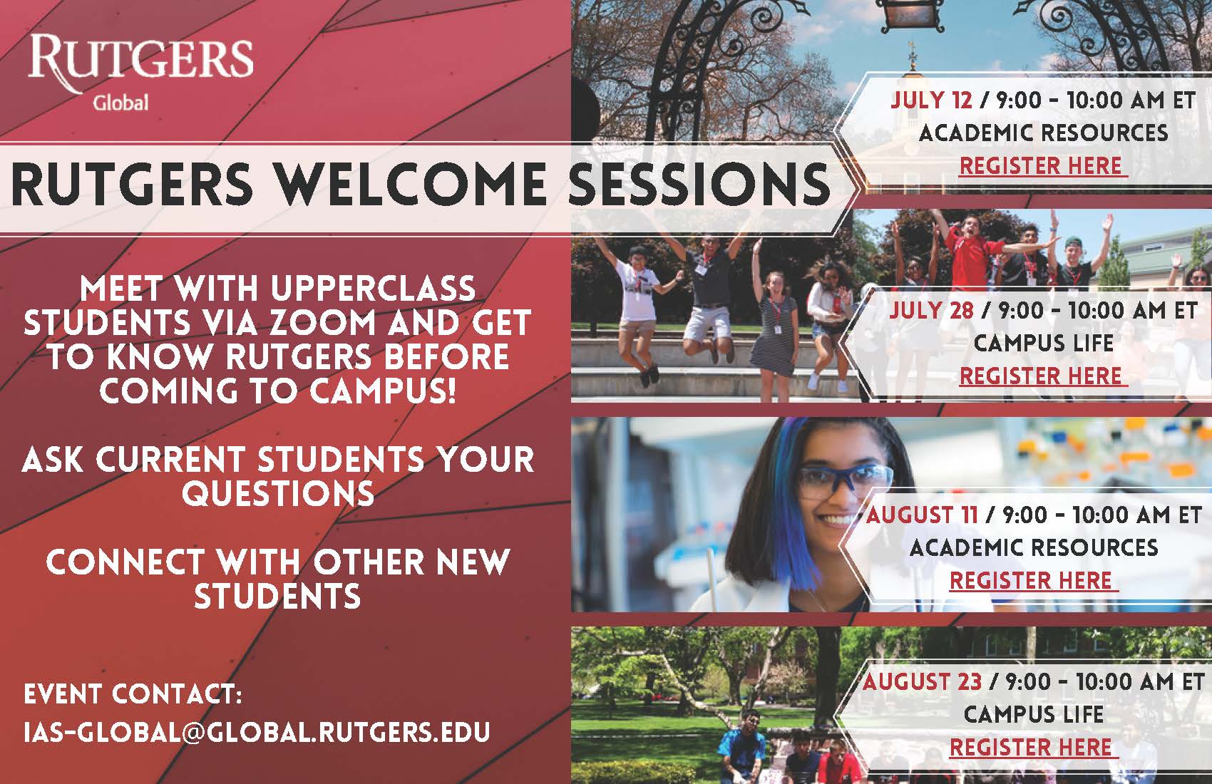 Rutgers Welcome Sessions for International Students