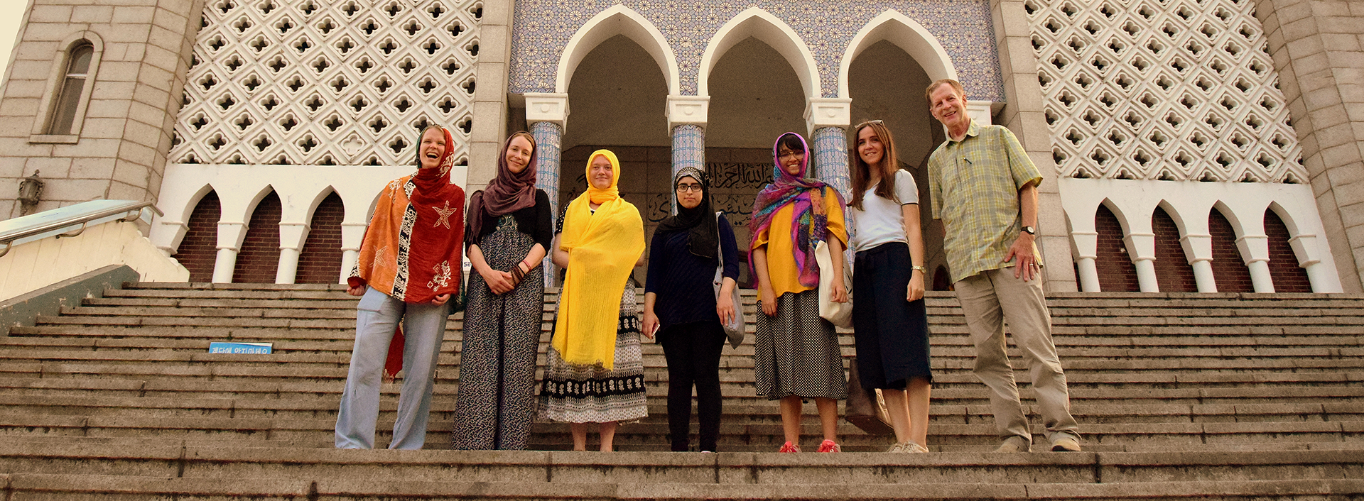 Ifrah Akhtar and classmates at Seoul Mosque in South Korea