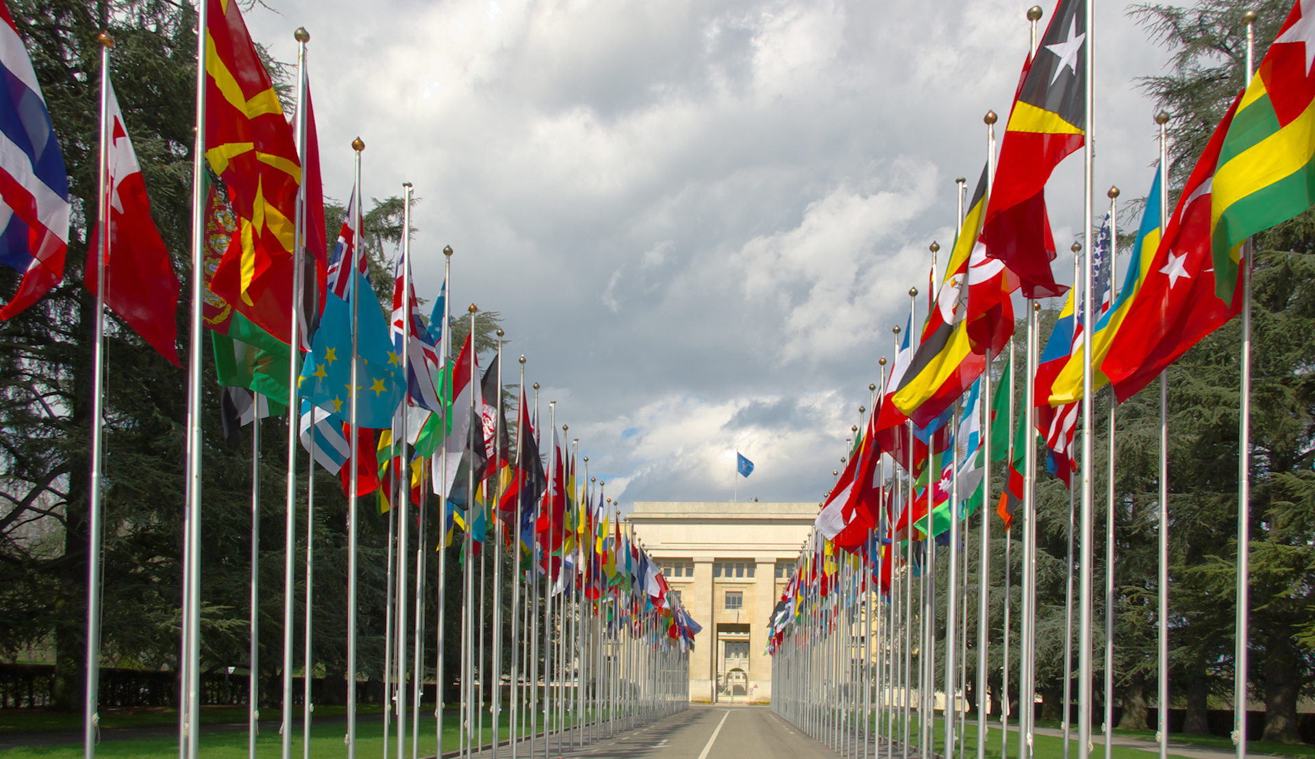Rutgers Global – News, Rhadika Balakrishnan appointed to UN advisory committee (March 2016), flags waving outside UN headquarters