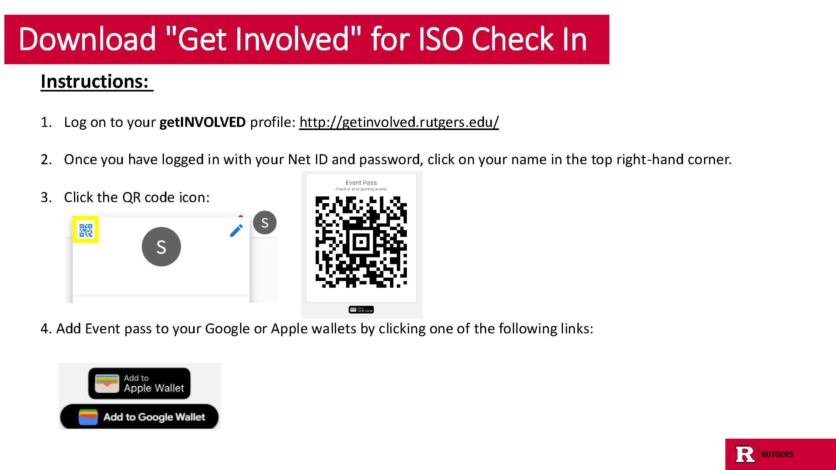 Download getINVOLVED for ISO Check In