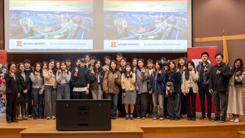 Group photo of students from South Korea visiting Rutgers