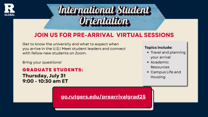Fall 2025 ISO Pre-Arrival Virtual Session - Graduate Students