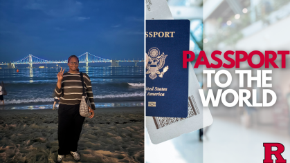 Photo of Le'Nahjaa and Passport to the World logo with passport