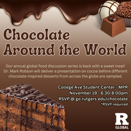 chocolate around the work poster with cholocate and cake