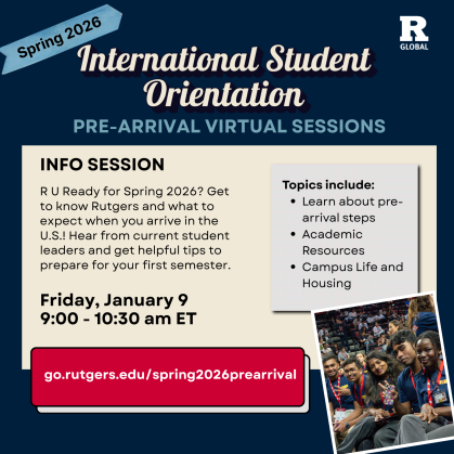 Flyer for Pre-Arrival Virtual Session on 01/09/2026