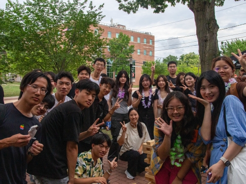 Group of students at ISSS social gathering