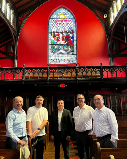 Uzbek delegation visits historic Kirkpatrick Chapel on the Rutgers-NB campus