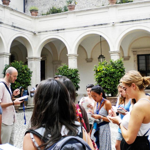 Rutgers Global – Study Abroad Programs, students taking classes outside in Rome