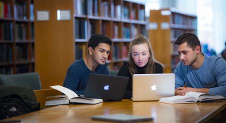 Students in Alexander Library at Rutgers University